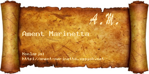 Ament Marinetta névjegykártya